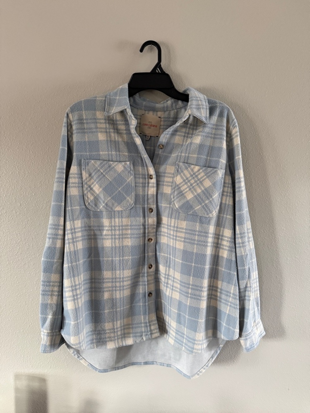 Cozy Light Blue Plaid Button-Down Shirt - Comfort Colors